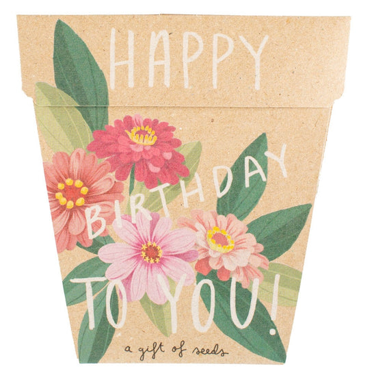 Happy Birthday Zinnia - Gift of Seeds Card